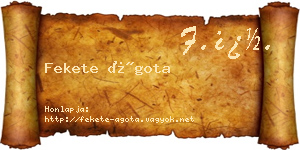 Fekete Ágota névjegykártya