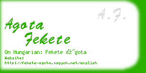 agota fekete business card